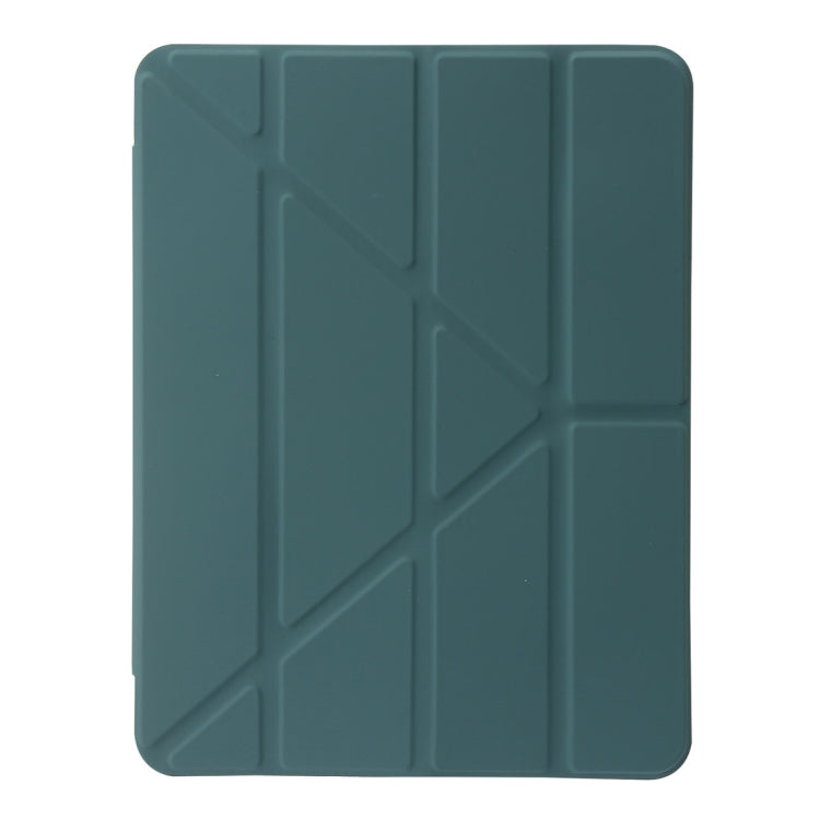 For iPad Air 11 2025 / 2024 Clear Acrylic Deformation Leather Tablet Case(Dark Green) by buy2fix
