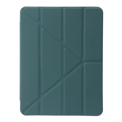 For iPad Air 11 2025 / 2024 Clear Acrylic Deformation Leather Tablet Case(Dark Green) by buy2fix