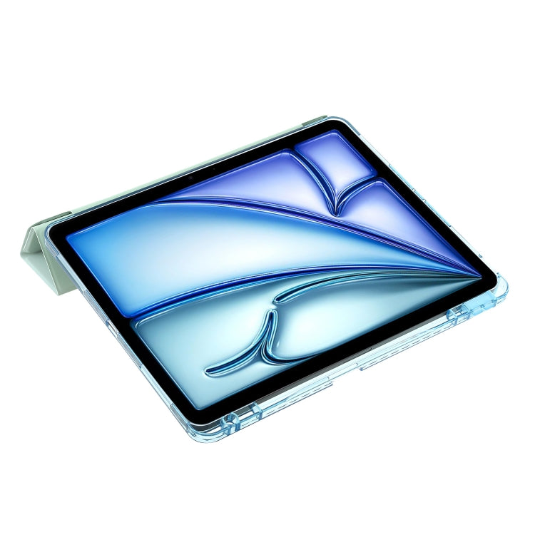 For iPad Air 11 2025 / 2024 Clear Acrylic Deformation Leather Tablet Case(Dark Green) by buy2fix