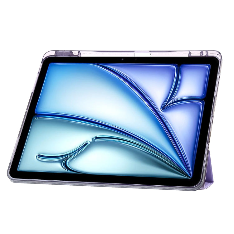 For iPad Air 11 2025 / 2024 Clear Acrylic Deformation Leather Tablet Case(Lavender Purple) by buy2fix