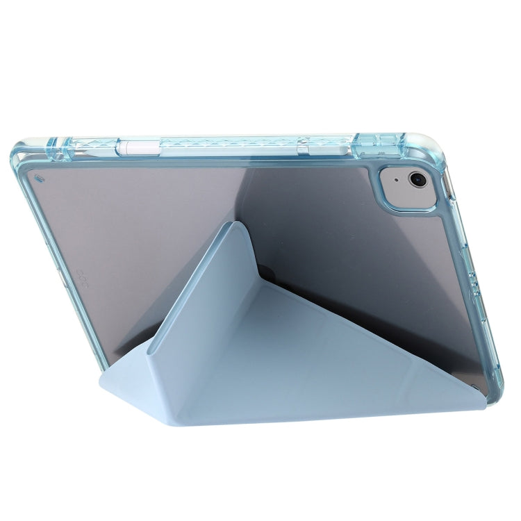 For iPad Air 11 2025 / 2024 Clear Acrylic Deformation Leather Tablet Case(Ice Blue) by buy2fix