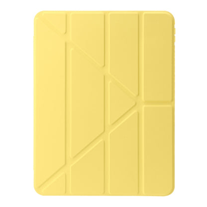 For iPad Air 11 2025 / 2024 Clear Acrylic Deformation Leather Tablet Case(Yellow) by buy2fix