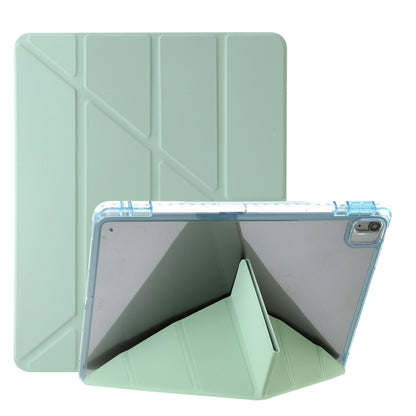 For iPad Air 11 2025 / 2024 Clear Acrylic Deformation Leather Tablet Case(Green) by buy2fix