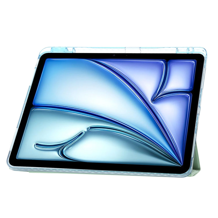 For iPad Air 11 2025 / 2024 Clear Acrylic Deformation Leather Tablet Case(Green) by buy2fix