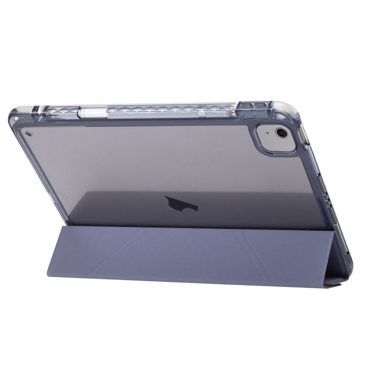 For iPad Air 11 2024 Clear Acrylic Deformation Leather Tablet Case(Black) - iPad Air 11 2024 Cases by buy2fix | Online Shopping UK | buy2fix