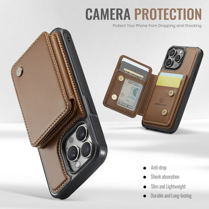 For iPhone 15 Plus JEEHOOD J05 Business Magnetic Style RFID Leather Phone Case(Brown) - iPhone 15 Plus Cases by JEEHOOD | Online Shopping UK | buy2fix
