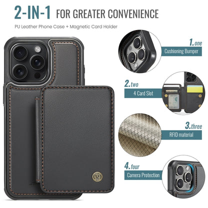 For iPhone 15 JEEHOOD J05 Business Magnetic Style RFID Leather Phone Case(Black) - iPhone 15 Cases by JEEHOOD | Online Shopping UK | buy2fix
