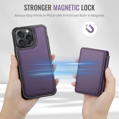 For iPhone 14 Pro Max JEEHOOD J05 Business Magnetic Style RFID Leather Phone Case(Purple) - iPhone 14 Pro Max Cases by JEEHOOD | Online Shopping UK | buy2fix