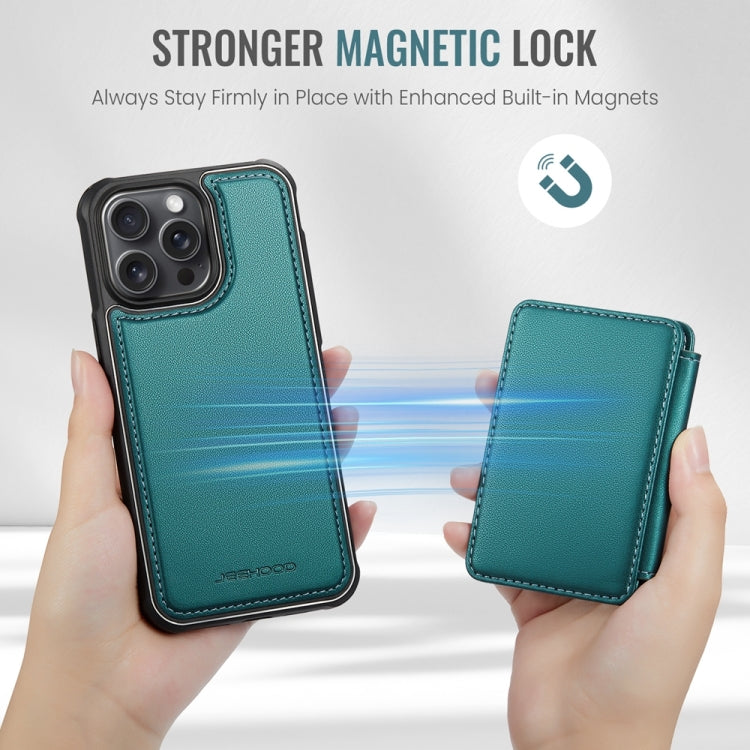 For iPhone 14 Pro Max JEEHOOD J05 Business Magnetic Style RFID Leather Phone Case(Blue Green) - iPhone 14 Pro Max Cases by JEEHOOD | Online Shopping UK | buy2fix