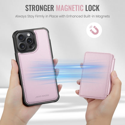 For iPhone 14 Pro Max JEEHOOD J05 Business Magnetic Style RFID Leather Phone Case(Pink) - iPhone 14 Pro Max Cases by JEEHOOD | Online Shopping UK | buy2fix