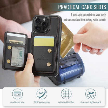 For iPhone 14 Pro JEEHOOD J05 Business Magnetic Style RFID Leather Phone Case(Black) - iPhone 14 Pro Cases by JEEHOOD | Online Shopping UK | buy2fix