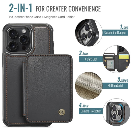 For iPhone 13 JEEHOOD J05 Business Magnetic Style RFID Leather Phone Case(Black) - iPhone 13 Cases by JEEHOOD | Online Shopping UK | buy2fix