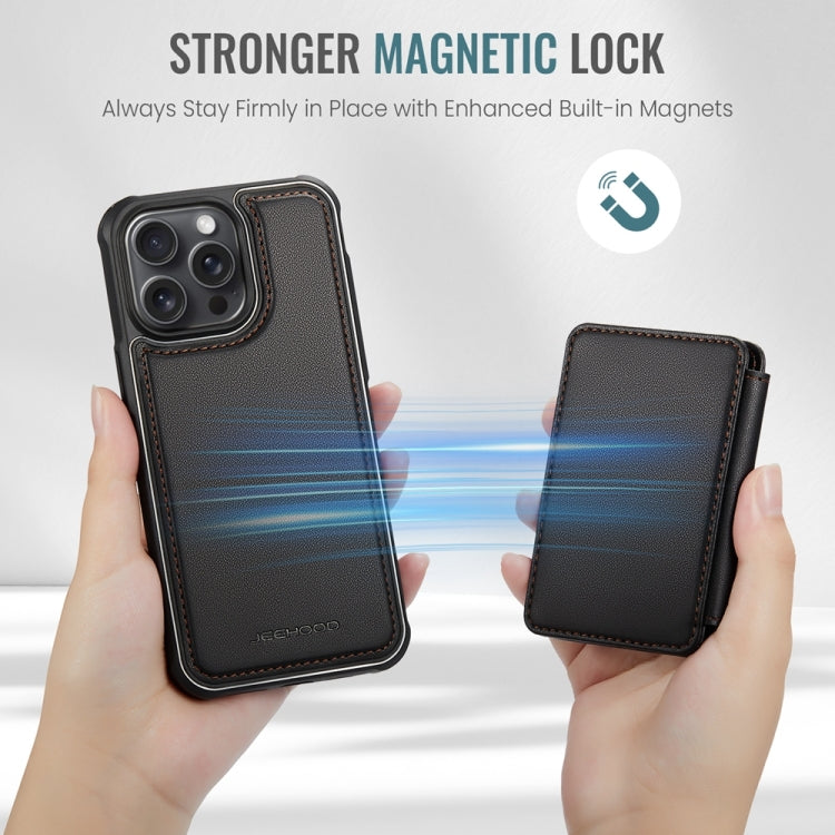 For iPhone 13 JEEHOOD J05 Business Magnetic Style RFID Leather Phone Case(Black) - iPhone 13 Cases by JEEHOOD | Online Shopping UK | buy2fix