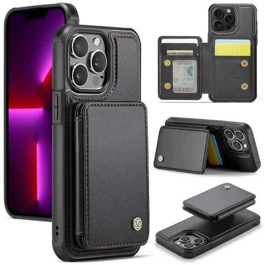 For iPhone 13 Pro JEEHOOD J05 Business Magnetic Style RFID Leather Phone Case(Black) - iPhone 13 Pro Cases by JEEHOOD | Online Shopping UK | buy2fix
