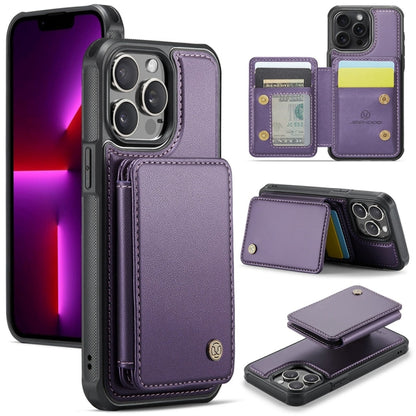 For iPhone 13 Pro JEEHOOD J05 Business Magnetic Style RFID Leather Phone Case(Purple) - iPhone 13 Pro Cases by JEEHOOD | Online Shopping UK | buy2fix