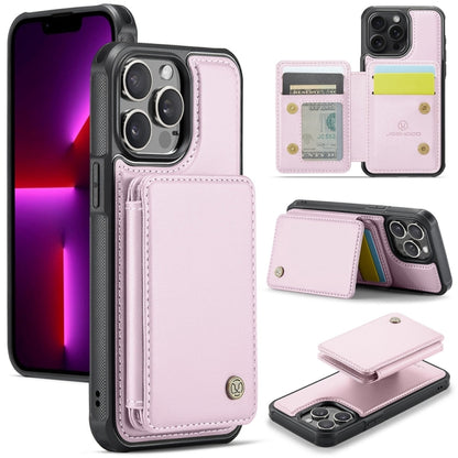 For iPhone 13 Pro JEEHOOD J05 Business Magnetic Style RFID Leather Phone Case(Pink) - iPhone 13 Pro Cases by JEEHOOD | Online Shopping UK | buy2fix