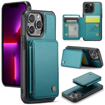 For iPhone 13 Pro Max JEEHOOD J05 Business Magnetic Style RFID Leather Phone Case(Blue Green) - iPhone 13 Pro Max Cases by JEEHOOD | Online Shopping UK | buy2fix