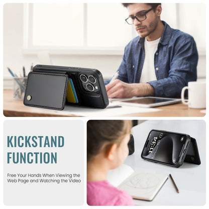 For iPhone 12 Pro Max JEEHOOD J05 Business Magnetic Style RFID Leather Phone Case(Black) - iPhone 12 Pro Max Cases by JEEHOOD | Online Shopping UK | buy2fix