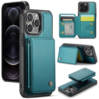 For iPhone 12 Pro Max JEEHOOD J05 Business Magnetic Style RFID Leather Phone Case(Blue Green) - iPhone 12 Pro Max Cases by JEEHOOD | Online Shopping UK | buy2fix