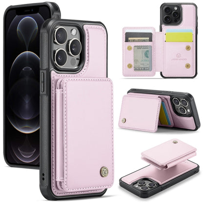 For iPhone 12 Pro Max JEEHOOD J05 Business Magnetic Style RFID Leather Phone Case(Pink) - iPhone 12 Pro Max Cases by JEEHOOD | Online Shopping UK | buy2fix