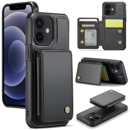 For iPhone 12 / 12 Pro JEEHOOD J05 Business Magnetic Style RFID Leather Phone Case(Black) - iPhone 12 / 12 Pro Cases by JEEHOOD | Online Shopping UK | buy2fix