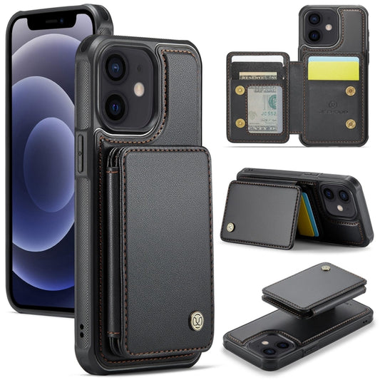 For iPhone 12 / 12 Pro JEEHOOD J05 Business Magnetic Style RFID Leather Phone Case(Black) - iPhone 12 / 12 Pro Cases by JEEHOOD | Online Shopping UK | buy2fix
