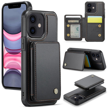 For iPhone 11 JEEHOOD J05 Business Magnetic Style RFID Leather Phone Case(Black) - iPhone 11 Cases by JEEHOOD | Online Shopping UK | buy2fix