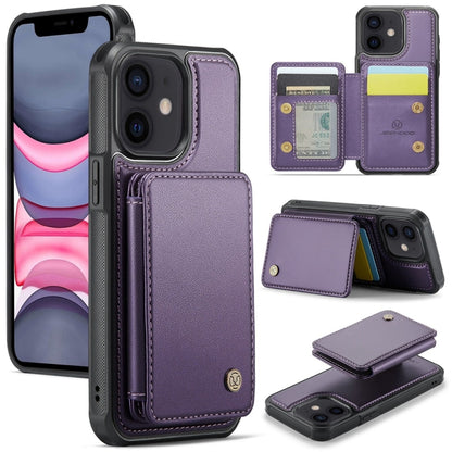 For iPhone 11 JEEHOOD J05 Business Magnetic Style RFID Leather Phone Case(Purple) - iPhone 11 Cases by JEEHOOD | Online Shopping UK | buy2fix