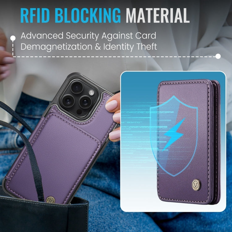 For iPhone 11 JEEHOOD J05 Business Magnetic Style RFID Leather Phone Case(Purple) - iPhone 11 Cases by JEEHOOD | Online Shopping UK | buy2fix