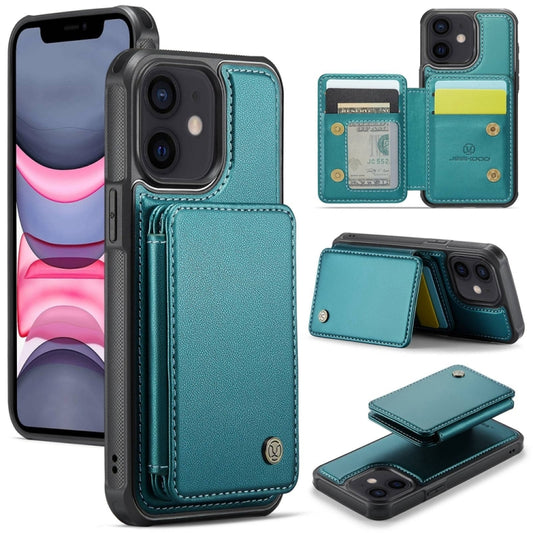 For iPhone 11 JEEHOOD J05 Business Magnetic Style RFID Leather Phone Case(Blue Green) - iPhone 11 Cases by JEEHOOD | Online Shopping UK | buy2fix