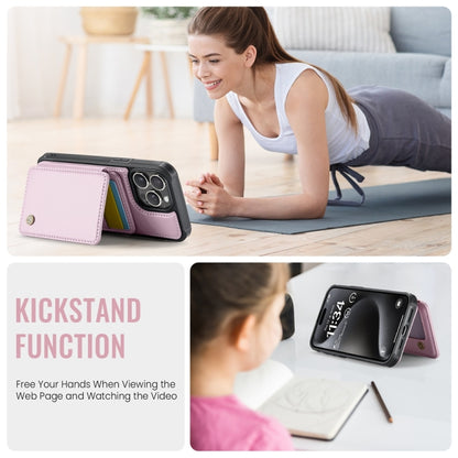 For iPhone 11 JEEHOOD J05 Business Magnetic Style RFID Leather Phone Case(Pink) - iPhone 11 Cases by JEEHOOD | Online Shopping UK | buy2fix