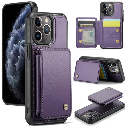 For iPhone 11 Pro JEEHOOD J05 Business Magnetic Style RFID Leather Phone Case(Purple) - iPhone 11 Pro Cases by JEEHOOD | Online Shopping UK | buy2fix