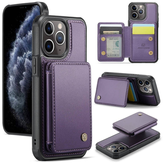 For iPhone 11 Pro JEEHOOD J05 Business Magnetic Style RFID Leather Phone Case(Purple) - iPhone 11 Pro Cases by JEEHOOD | Online Shopping UK | buy2fix