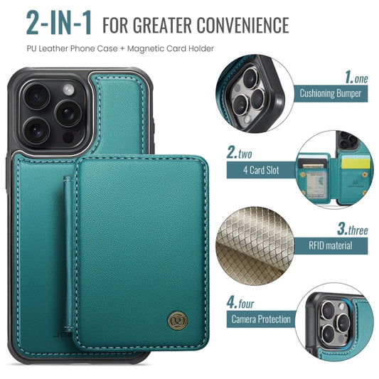 For iPhone 11 Pro JEEHOOD J05 Business Magnetic Style RFID Leather Phone Case(Blue Green) - iPhone 11 Pro Cases by JEEHOOD | Online Shopping UK | buy2fix