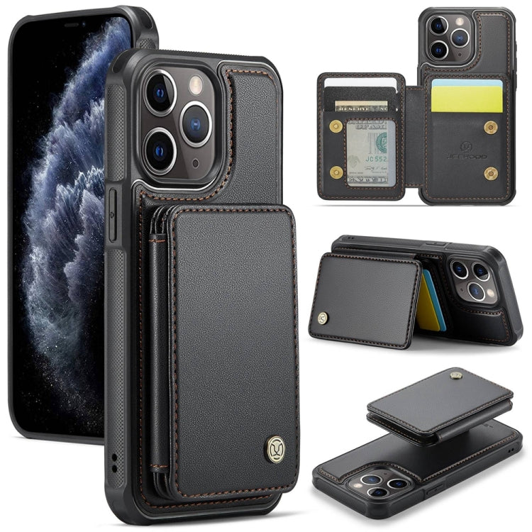 For iPhone 11 Pro Max JEEHOOD J05 Business Magnetic Style RFID Leather Phone Case(Black) - iPhone 11 Pro Max Cases by JEEHOOD | Online Shopping UK | buy2fix