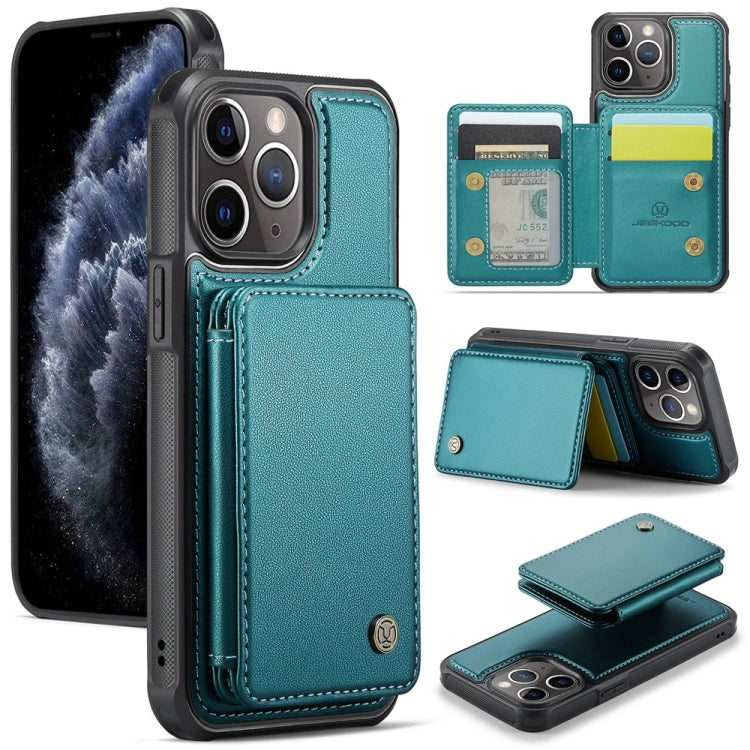 For iPhone 11 Pro Max JEEHOOD J05 Business Magnetic Style RFID Leather Phone Case(Blue Green) - iPhone 11 Pro Max Cases by JEEHOOD | Online Shopping UK | buy2fix