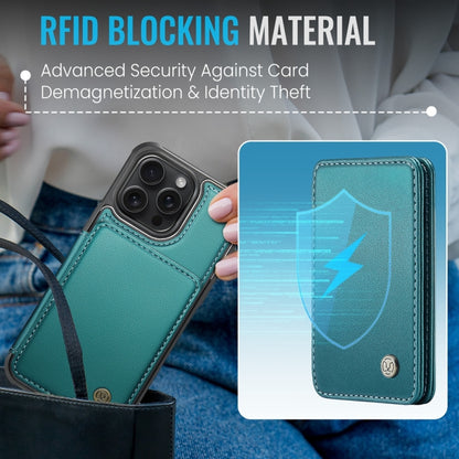 For iPhone 11 Pro Max JEEHOOD J05 Business Magnetic Style RFID Leather Phone Case(Blue Green) - iPhone 11 Pro Max Cases by JEEHOOD | Online Shopping UK | buy2fix