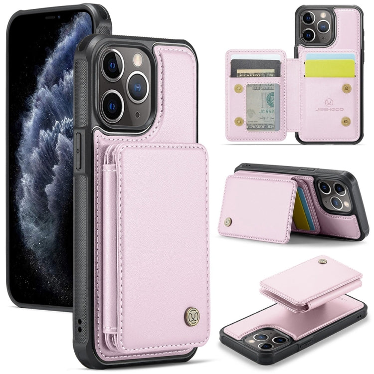 For iPhone 11 Pro Max JEEHOOD J05 Business Magnetic Style RFID Leather Phone Case(Pink) - iPhone 11 Pro Max Cases by JEEHOOD | Online Shopping UK | buy2fix