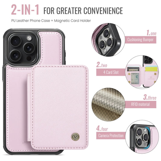 For iPhone 11 Pro Max JEEHOOD J05 Business Magnetic Style RFID Leather Phone Case(Pink) - iPhone 11 Pro Max Cases by JEEHOOD | Online Shopping UK | buy2fix