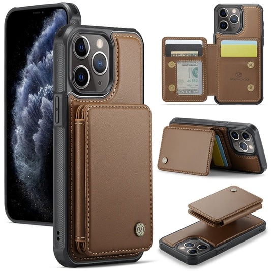 For iPhone 11 Pro Max JEEHOOD J05 Business Magnetic Style RFID Leather Phone Case(Brown) - iPhone 11 Pro Max Cases by JEEHOOD | Online Shopping UK | buy2fix