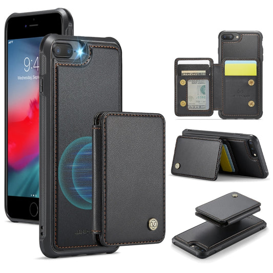 For iPhone 8 Plus / 7 Plus / 6 Plus JEEHOOD J05 Business Magnetic Style RFID Leather Phone Case(Black) - More iPhone Cases by JEEHOOD | Online Shopping UK | buy2fix