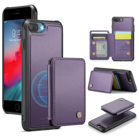 For iPhone 8 Plus / 7 Plus / 6 Plus JEEHOOD J05 Business Magnetic Style RFID Leather Phone Case(Purple) - More iPhone Cases by JEEHOOD | Online Shopping UK | buy2fix