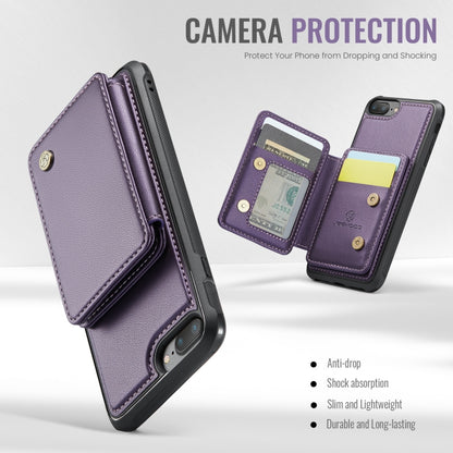For iPhone 8 Plus / 7 Plus / 6 Plus JEEHOOD J05 Business Magnetic Style RFID Leather Phone Case(Purple) - More iPhone Cases by JEEHOOD | Online Shopping UK | buy2fix