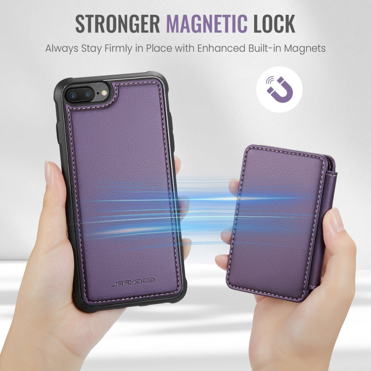 For iPhone 8 Plus / 7 Plus / 6 Plus JEEHOOD J05 Business Magnetic Style RFID Leather Phone Case(Purple) - More iPhone Cases by JEEHOOD | Online Shopping UK | buy2fix