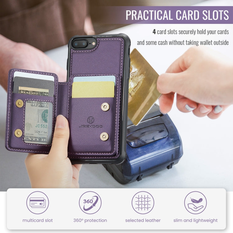 For iPhone 8 Plus / 7 Plus / 6 Plus JEEHOOD J05 Business Magnetic Style RFID Leather Phone Case(Purple) - More iPhone Cases by JEEHOOD | Online Shopping UK | buy2fix