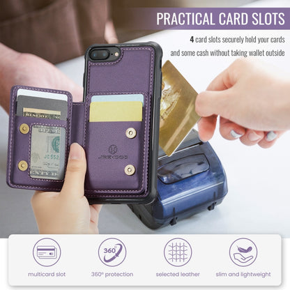 For iPhone 8 Plus / 7 Plus / 6 Plus JEEHOOD J05 Business Magnetic Style RFID Leather Phone Case(Purple) - More iPhone Cases by JEEHOOD | Online Shopping UK | buy2fix