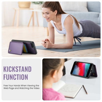 For iPhone 8 Plus / 7 Plus / 6 Plus JEEHOOD J05 Business Magnetic Style RFID Leather Phone Case(Purple) - More iPhone Cases by JEEHOOD | Online Shopping UK | buy2fix