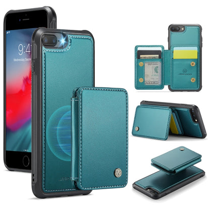 For iPhone 8 Plus / 7 Plus / 6 Plus JEEHOOD J05 Business Magnetic Style RFID Leather Phone Case(Blue Green) - More iPhone Cases by JEEHOOD | Online Shopping UK | buy2fix