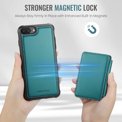 For iPhone 8 Plus / 7 Plus / 6 Plus JEEHOOD J05 Business Magnetic Style RFID Leather Phone Case(Blue Green) - More iPhone Cases by JEEHOOD | Online Shopping UK | buy2fix