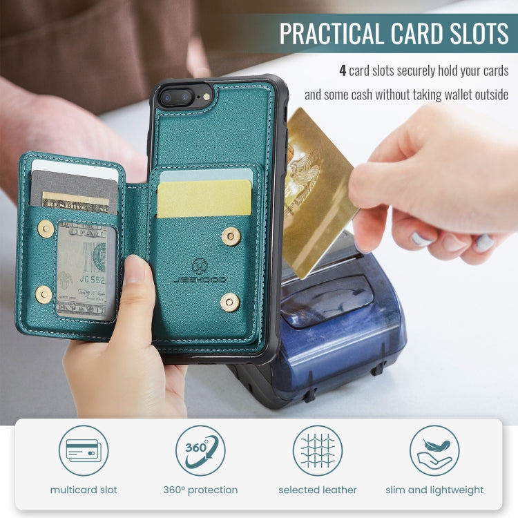 For iPhone 8 Plus / 7 Plus / 6 Plus JEEHOOD J05 Business Magnetic Style RFID Leather Phone Case(Blue Green) - More iPhone Cases by JEEHOOD | Online Shopping UK | buy2fix